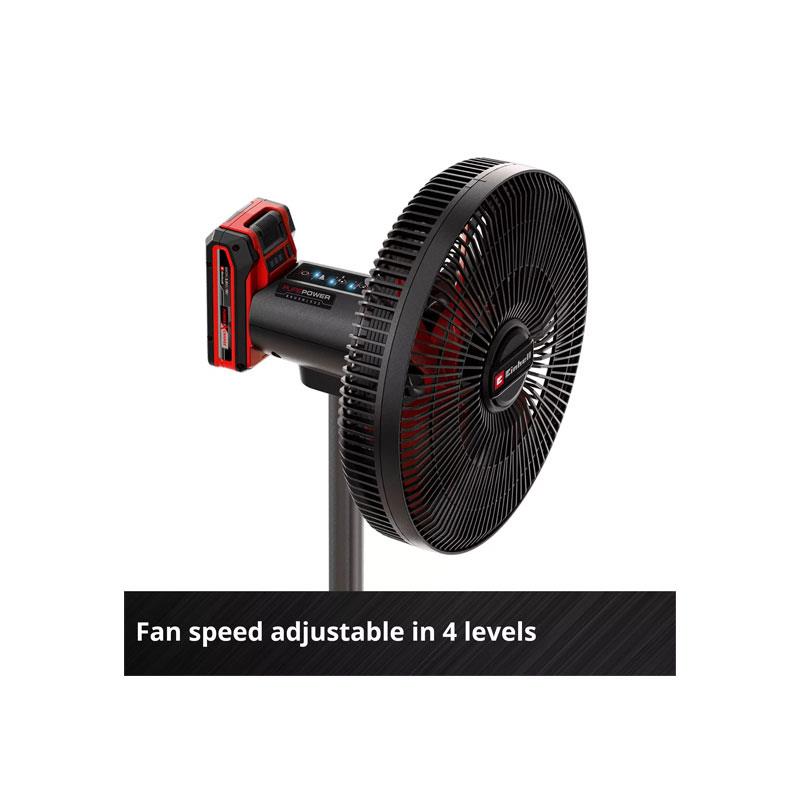 Einhell GE-CF 18/320 P Li-Solo Power X-Change Cordless Pedestal Fan 4 Speed Settings Without Battery Or Charger Red/Black