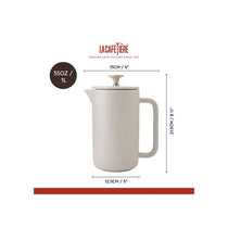 La Cafetiere Arezzo 8 Cup Cafetiere French Press Coffee Maker Large 1 Litre Latte Cream
