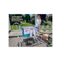 Leifheit Pegasus 180 Solid Plus Standing Clothes Airer 18m Clothes Horse With Clips And Peg Bag White