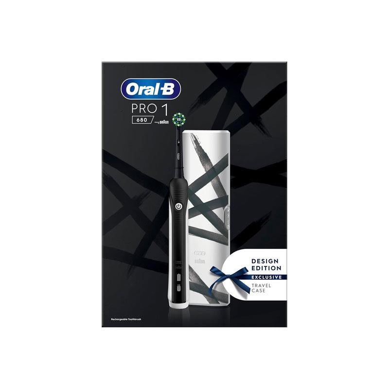 Oral-B Pro 1 680 Rechargeable Electric Toothbrush Design Edition Black With White Case Main image