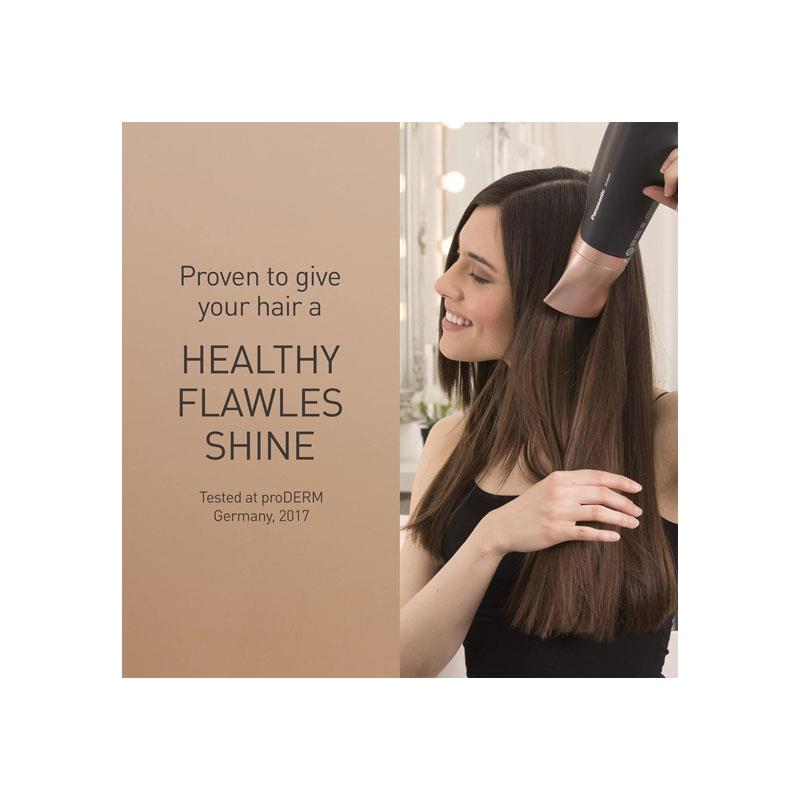 Panasonic Nanoe Portable Hair Dryer 2000W With Diffuser Quick Dry And Styling Nozzle Visibly Improved Shine Rose Gold