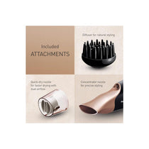 Panasonic Nanoe Portable Hair Dryer 2000W With Diffuser Quick Dry And Styling Nozzle Visibly Improved Shine Rose Gold
