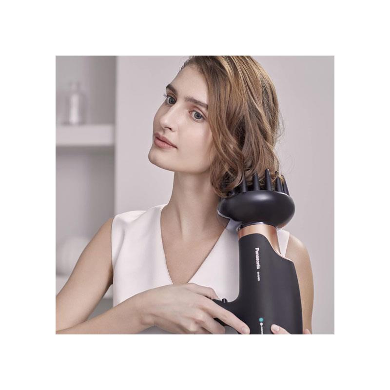 Panasonic Nanoe Portable Hair Dryer 2000W With Diffuser Quick Dry And Styling Nozzle Visibly Improved Shine Rose Gold