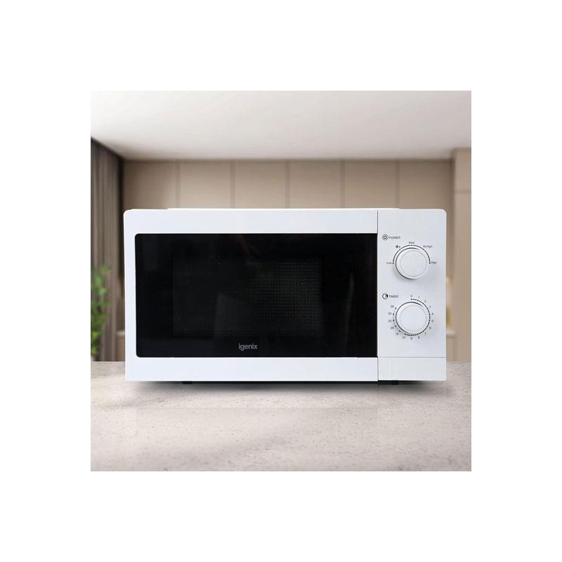 Igenix Manual Solo Microwave 5 Power Levels Defrost Setting 35 Minute Timer Push Button Door 800W 20 Litres White Secondary image