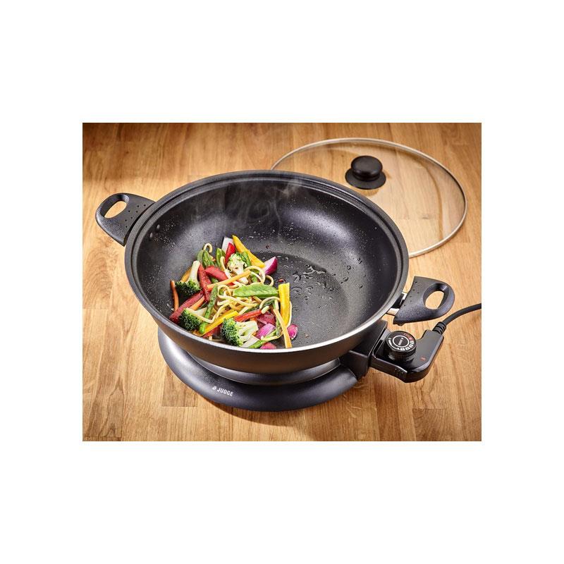 Judge Electricals Non-Stick Electric Wok 32cm/3.7 Litres Stay Cool Handles Detachable Power Cord 1500W Black Secondary image