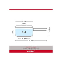 Judge Everyday Non-Stick Saucepan 20cm/2.4 Litres Vented Glass Lid Stay Cool Handle Aluminium Grey