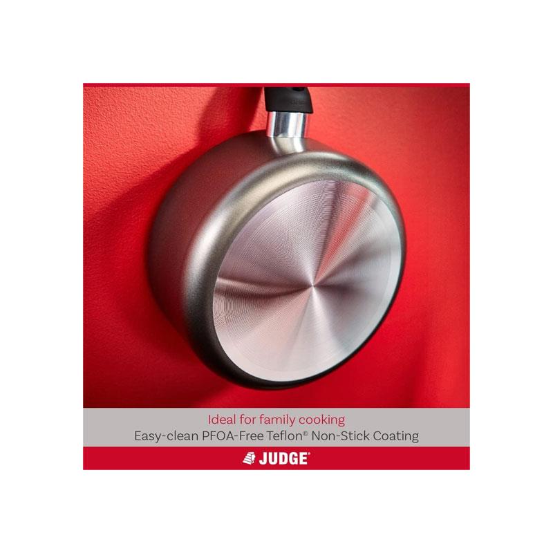 Judge Everyday Non-Stick Saucepan 20cm/2.4 Litres Vented Glass Lid Stay Cool Handle Aluminium Grey