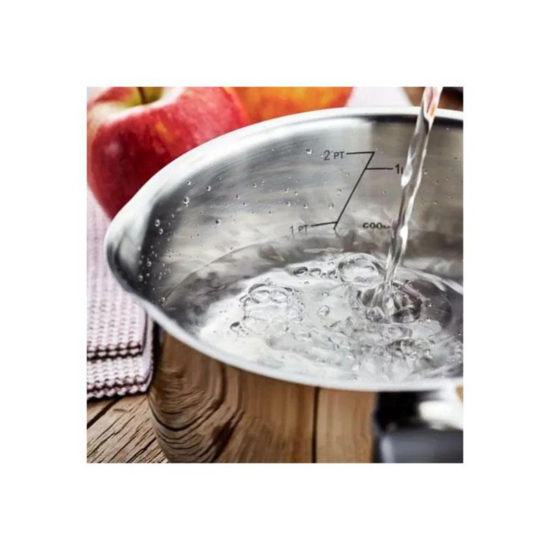 Judge Vista Draining Saucepan 18cm/2.1 Litres With Shatterproof Glass Strain And Pouring Lip Large Stainless Steel Silver