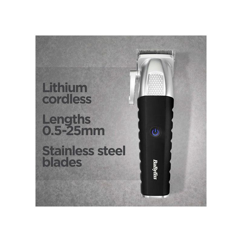 BaByliss Lithium Power Cordless Hair Clippers Quick Charge Taper Level 0.5-25mm 8 Comb Guides (0.8-25mm) Storage Bag Black Secondary image