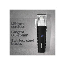 BaByliss Lithium Power Cordless Hair Clippers Quick Charge Taper Level 0.5-25mm 8 Comb Guides (0.8-25mm) Storage Bag Black