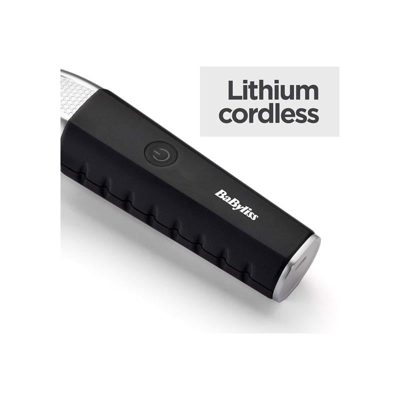 BaByliss Lithium Power Cordless Hair Clippers Quick Charge Taper Level 0.5-25mm 8 Comb Guides (0.8-25mm) Storage Bag Black