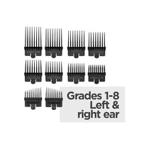 BaByliss Lithium Power Cordless Hair Clippers Quick Charge Taper Level 0.5-25mm 8 Comb Guides (0.8-25mm) Storage Bag Black