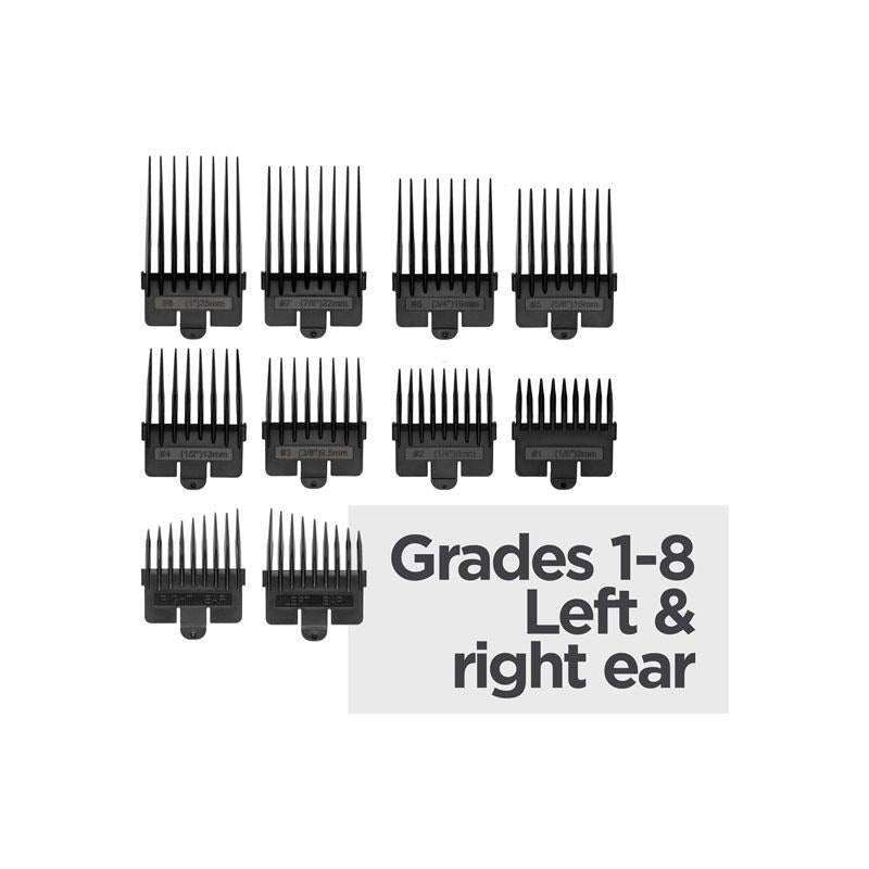 BaByliss Lithium Power Cordless Hair Clippers Quick Charge Taper Level 0.5-25mm 8 Comb Guides (0.8-25mm) Storage Bag Black