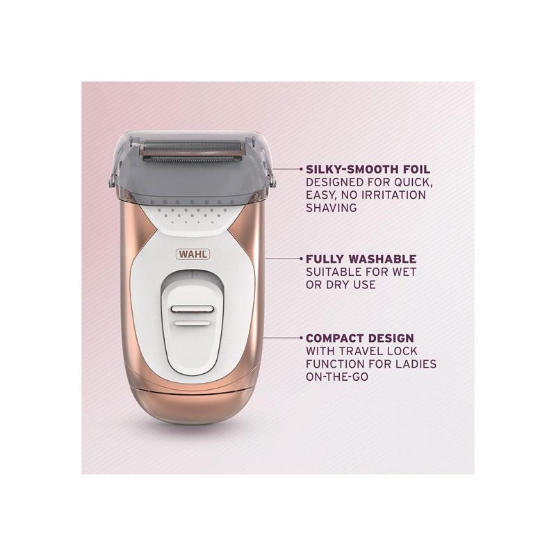 Wahl Ladies Shaver Wet And Dry Hair Remover For Legs Underarms Bikini Trimmer Fully Washable Pink/White Secondary image