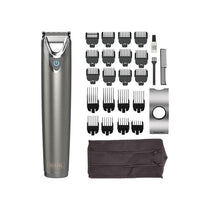 Wahl Stainless Steel Stubble And Beard Trimmer Rechargeable Washable Head Male Grooming Set Silver