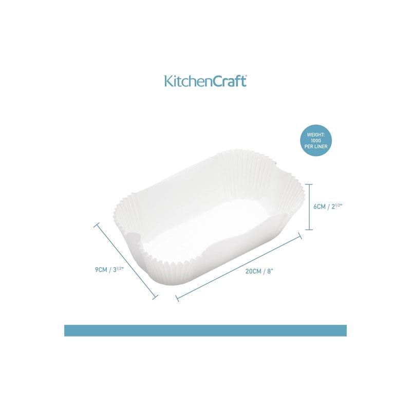 KitchenCraft Loaf Tin Liners Non Stick Cake And Bread Tin Paper Pack of 40 White