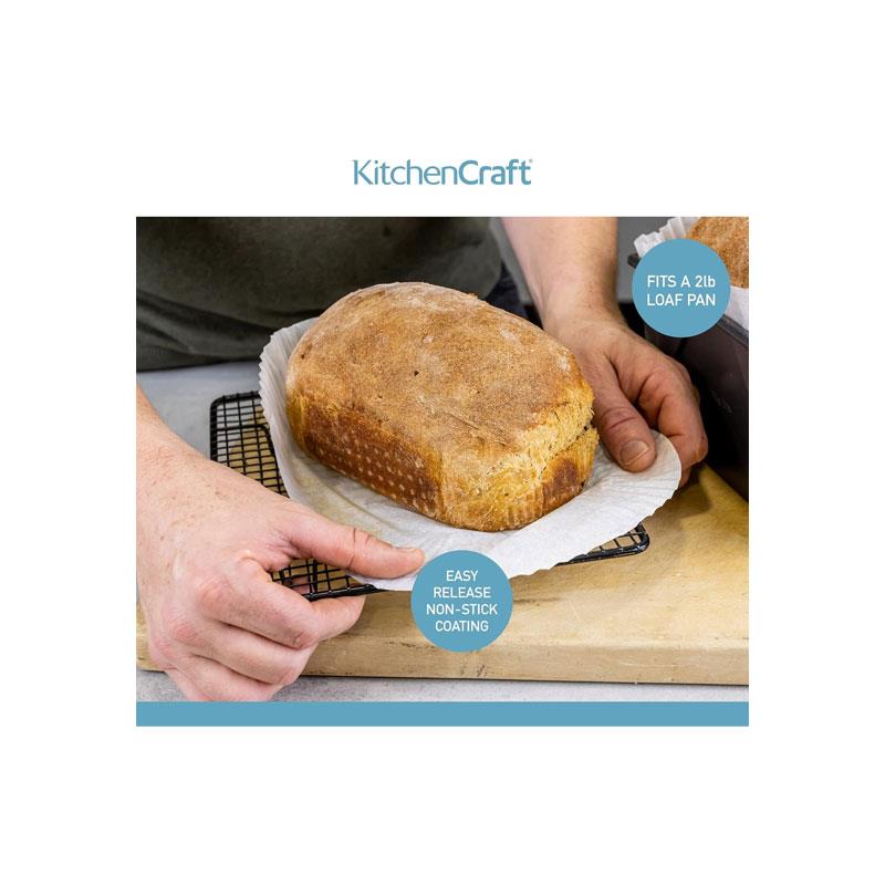KitchenCraft Loaf Tin Liners Non Stick Cake And Bread Tin Paper Pack of 40 White