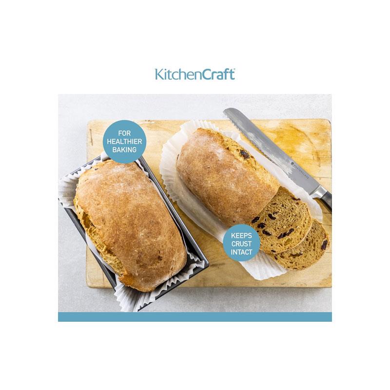 KitchenCraft Loaf Tin Liners Non Stick Cake And Bread Tin Paper Pack of 40 White
