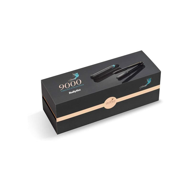 BaByliss 9000 High-Performance Cordless Hair Straightener Ceramic Floating Plates Up To 200C Lithium Power Black