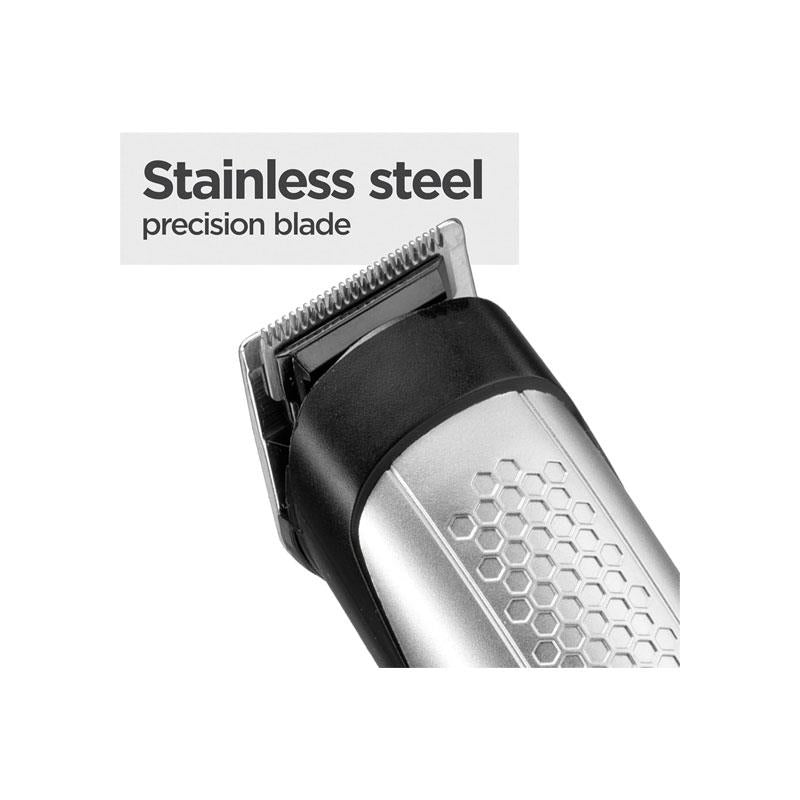 BaByliss Lithium Power Beard Trimmer Cordless Grooming Kit Nose And Ear Trimmer 14 Cutting Lengths 0.5–10mm Stainless Steel Blades Black