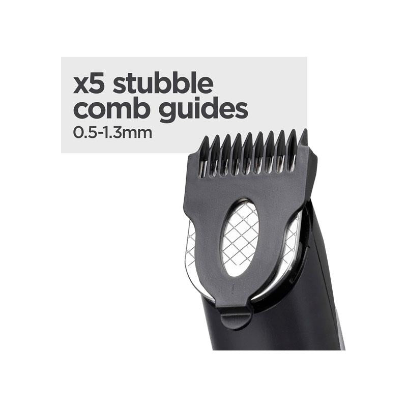 BaByliss Lithium Power Beard Trimmer Cordless Grooming Kit Nose And Ear Trimmer 14 Cutting Lengths 0.5–10mm Stainless Steel Blades Black