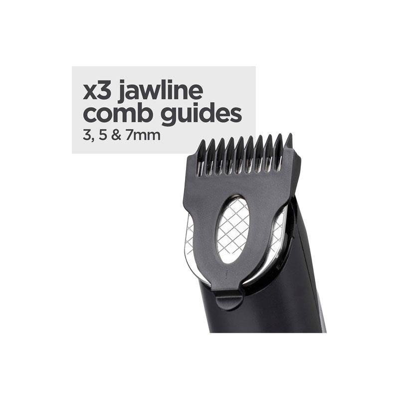 BaByliss Lithium Power Beard Trimmer Cordless Grooming Kit Nose And Ear Trimmer 14 Cutting Lengths 0.5–10mm Stainless Steel Blades Black
