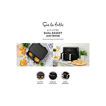 Sur La Table Core Duo Basket Air Fryer 8.5 Litre 6 Pre-Set Cooking Functions LED Display Touch Screen Auto Shut Off Temperature Control Timer Black