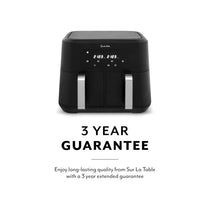 Sur La Table Core Duo Basket Air Fryer 8.5 Litre 6 Pre-Set Cooking Functions LED Display Touch Screen Auto Shut Off Temperature Control Timer Black
