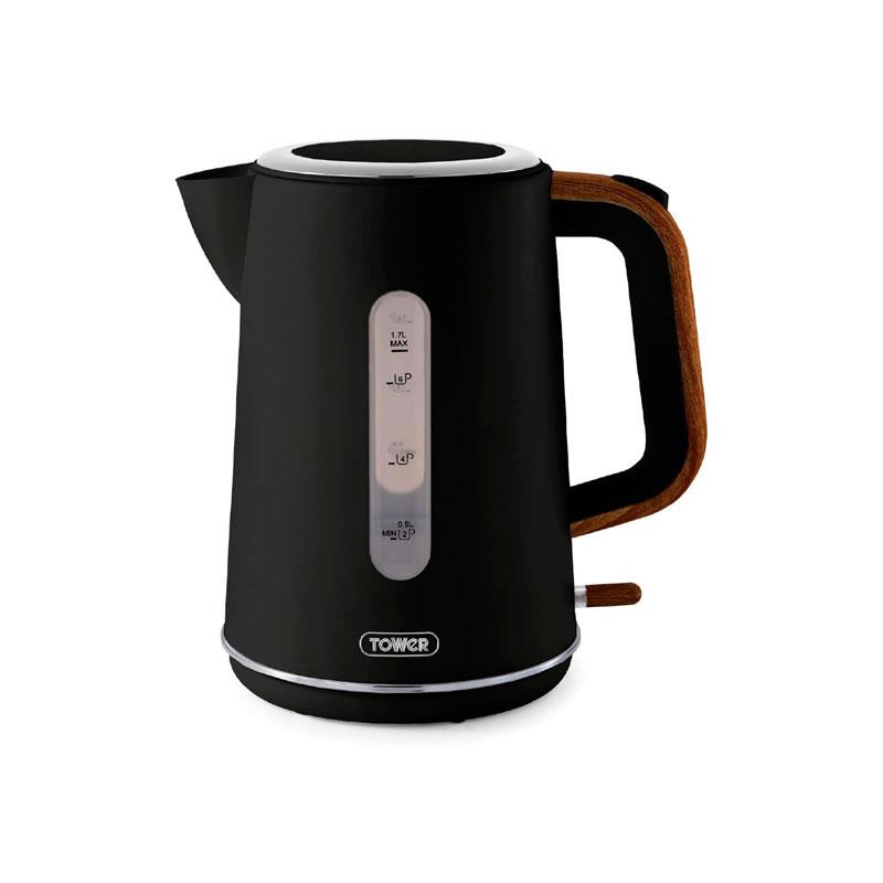 Tower Scandi Style Electric Cordless Jug Kettle With Rapid Boil 3000W 1.7 Litre Black Main image