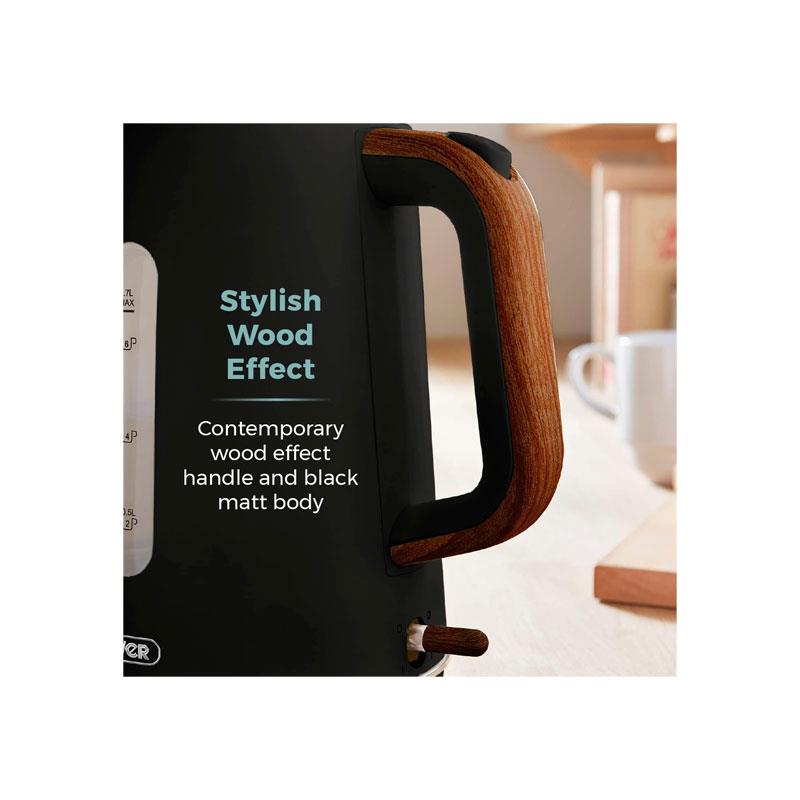 Tower Scandi Style Electric Cordless Jug Kettle With Rapid Boil 3000W 1.7 Litre Black