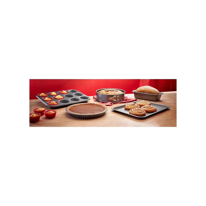 Judge Everyday 12 Cups Cupcake And Muffin Tin Non-Stick Alloy Steel Round Size 7 x 3cm Grey