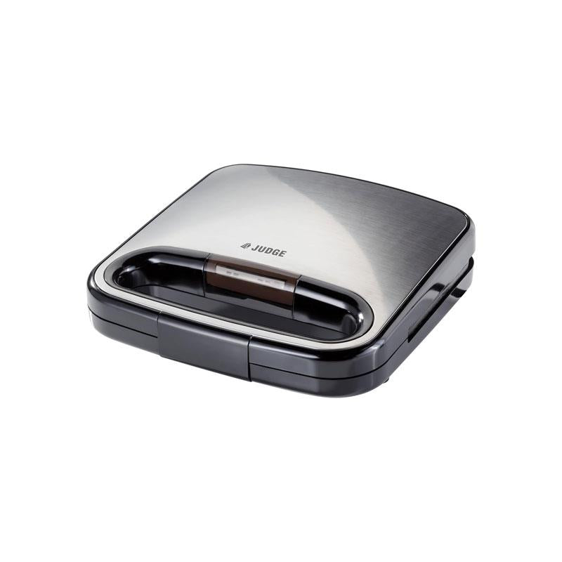 Judge Non-Stick Sandwich Maker 2 Toasties Satin Stainless Steel Seal And Cut Plates Cool Touch Handle 750W Silver Main image