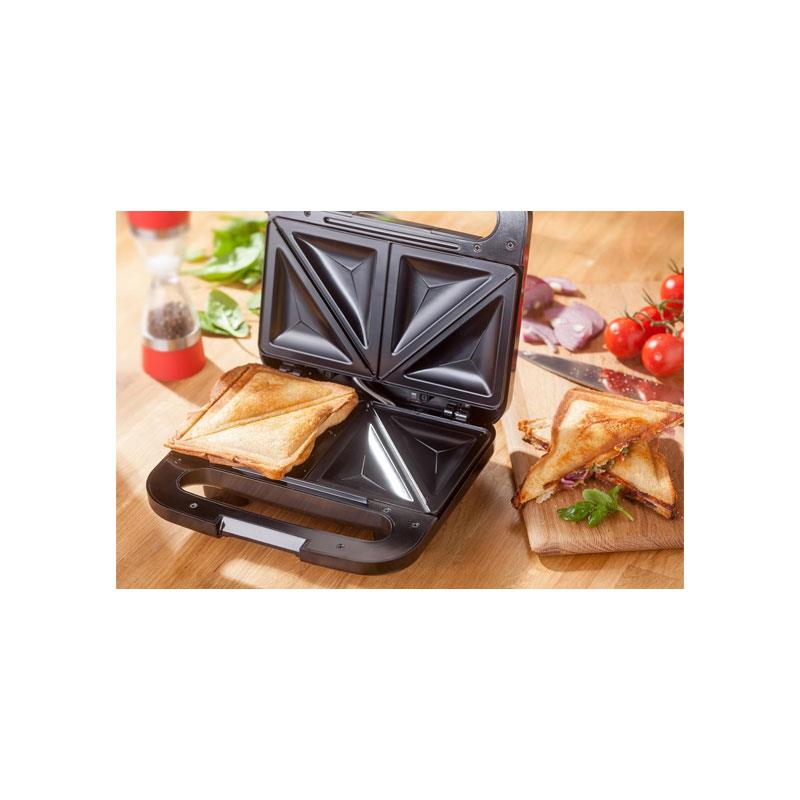 Judge Non-Stick Sandwich Maker 2 Toasties Satin Stainless Steel Seal And Cut Plates Cool Touch Handle 750W Silver