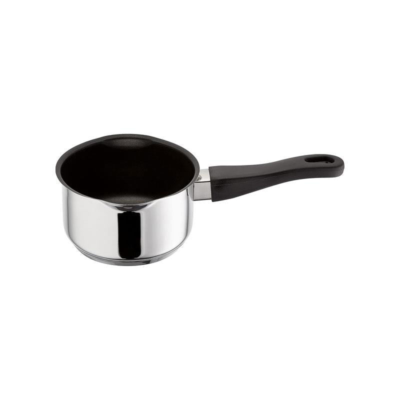Judge Vista Draining Milk Pan 14cm/1 Litres Non-Stick Polished Stainless Steel Silver Main image