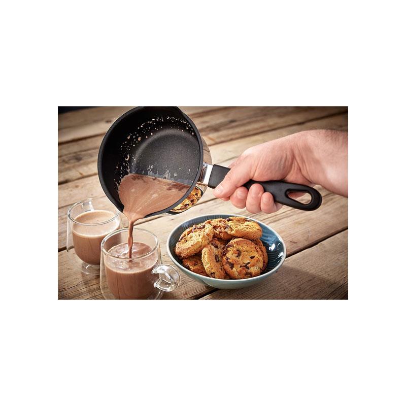 Judge Vista Draining Milk Pan 14cm/1 Litres Non-Stick Polished Stainless Steel Silver Secondary image