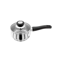 Judge Vista Saucepan 14cm/900ml Polished Stainless Steel Shatterproof Vented Glass Lid Silver