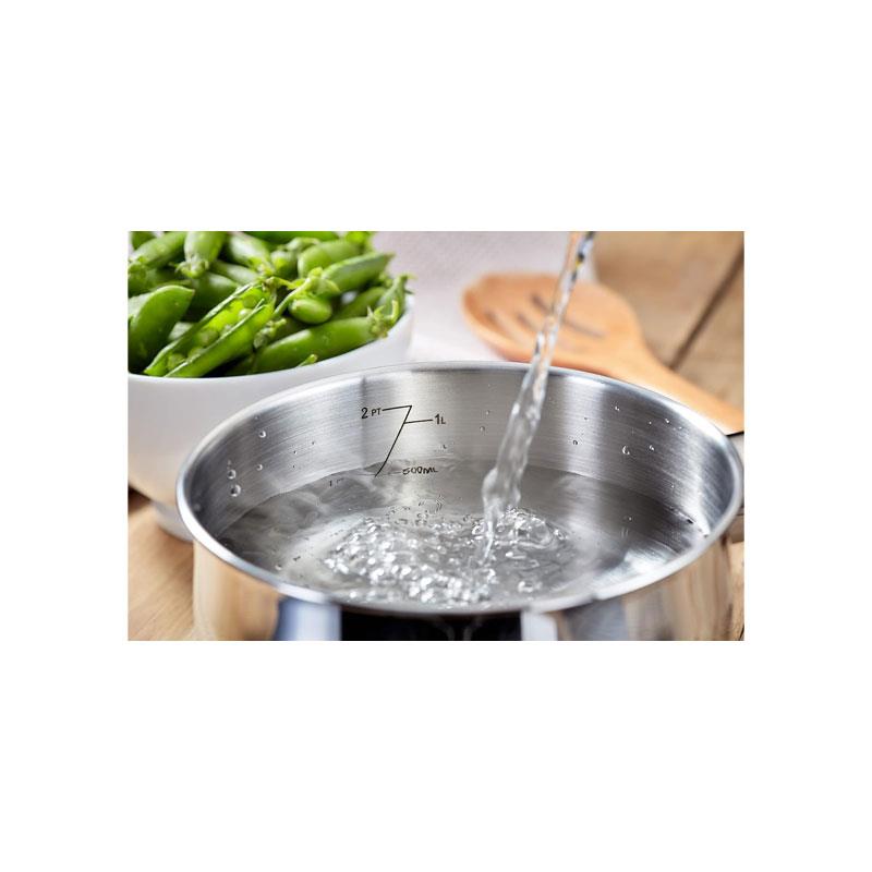 Judge Vista Saucepan 14cm/900ml Polished Stainless Steel Shatterproof Vented Glass Lid Silver