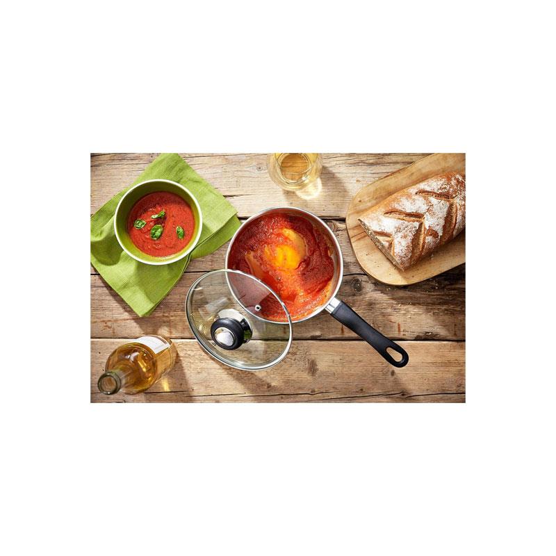 Judge Vista Saucepan 14cm/900ml Polished Stainless Steel Shatterproof Vented Glass Lid Silver