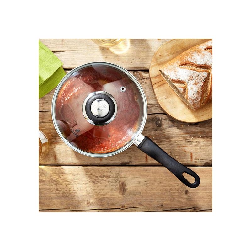 Judge Vista Saucepan 14cm/900ml Polished Stainless Steel Shatterproof Vented Glass Lid Silver