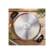 Judge Vista Shallow Casserole Frying Pan 28cm Large Non-Stick Stainless Steel With Shatterproof Glass Lid Silver