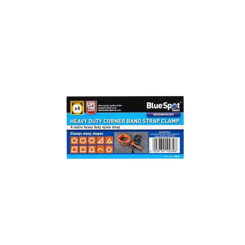 Blue Spot Tools Heavy Duty Corner Band Strap Clamp 4 Metre Heavy Duty Nylon Strap Blue