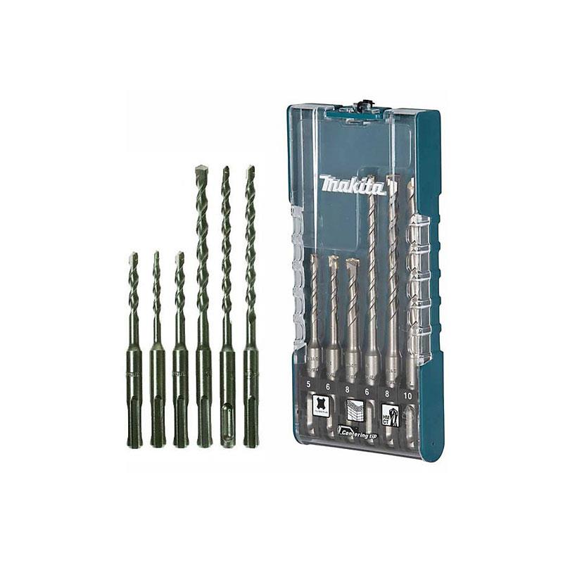 Makita Carbide Tip SDS Plus Drill Bit Set 5 6 8mm - 110mm 6 8 10 - 160mm 6 Piece In Carry case Main image