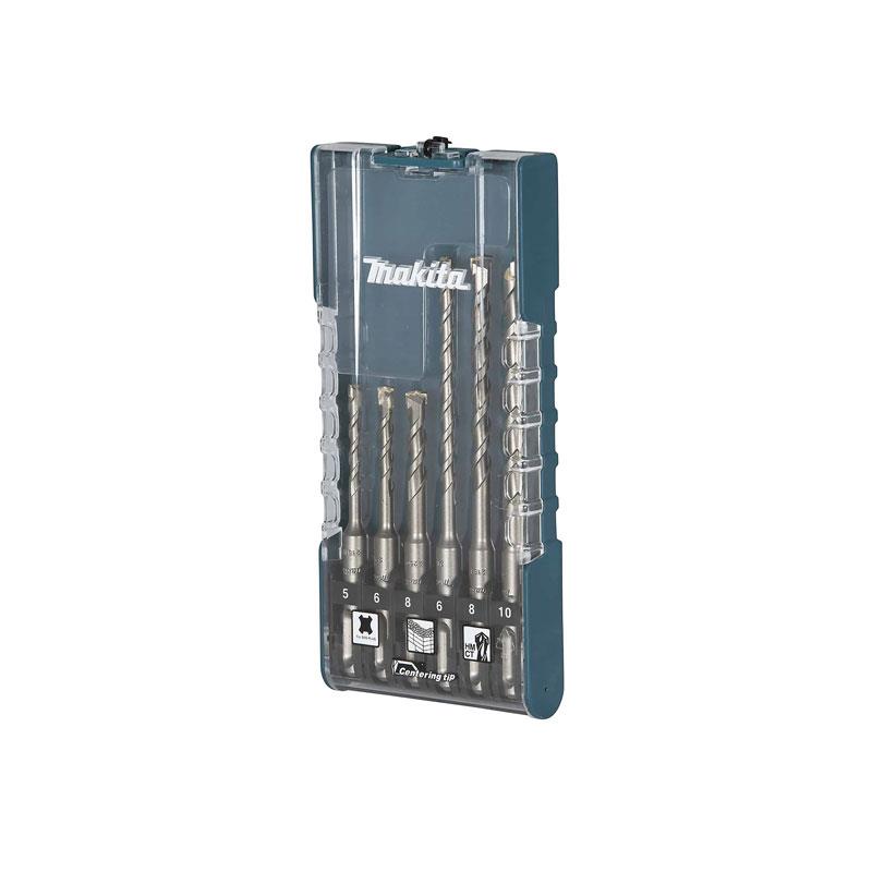 Makita Carbide Tip SDS Plus Drill Bit Set 5 6 8mm - 110mm 6 8 10 - 160mm 6 Piece In Carry case