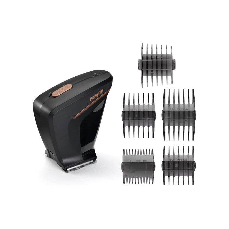 BaByliss The Crewcut DIY Self Cut Hair Clipper Self-Clipping Cordless Haircutting Tool Twin Blade System 4 Comb Guides 1–4 Grades Washable Black