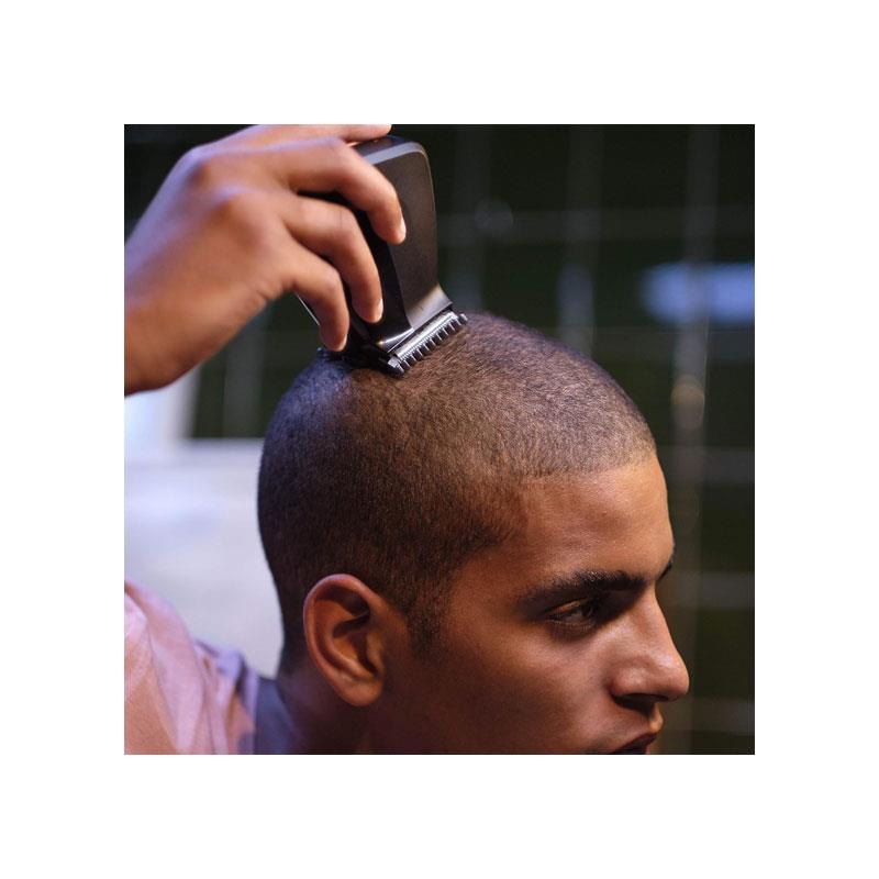 BaByliss The Crewcut DIY Self Cut Hair Clipper Self-Clipping Cordless Haircutting Tool Twin Blade System 4 Comb Guides 1–4 Grades Washable Black