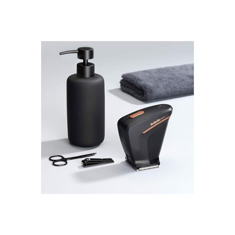 BaByliss The Crewcut DIY Self Cut Hair Clipper Self-Clipping Cordless Haircutting Tool Twin Blade System 4 Comb Guides 1–4 Grades Washable Black