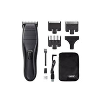 Wahl Cordless Close Cut Hair Clipper Kit Ultra-Close Cutting Blade 3 Attachment Combs Black
