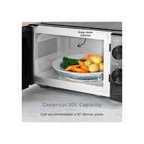 Tower Manual Microwave 20 Litres 800W With Dial Controls 5 Power Levels Defrost Function 30 Minute Timer Black