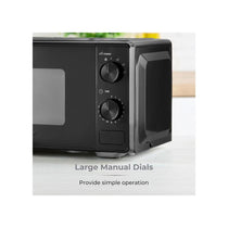 Tower Manual Microwave 20 Litres 800W With Dial Controls 5 Power Levels Defrost Function 30 Minute Timer Black