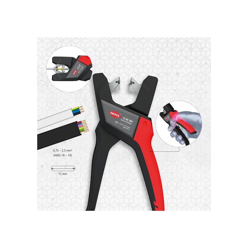Knipex Automatic Flat Cable Stripping Pliers 180mm Multicolour